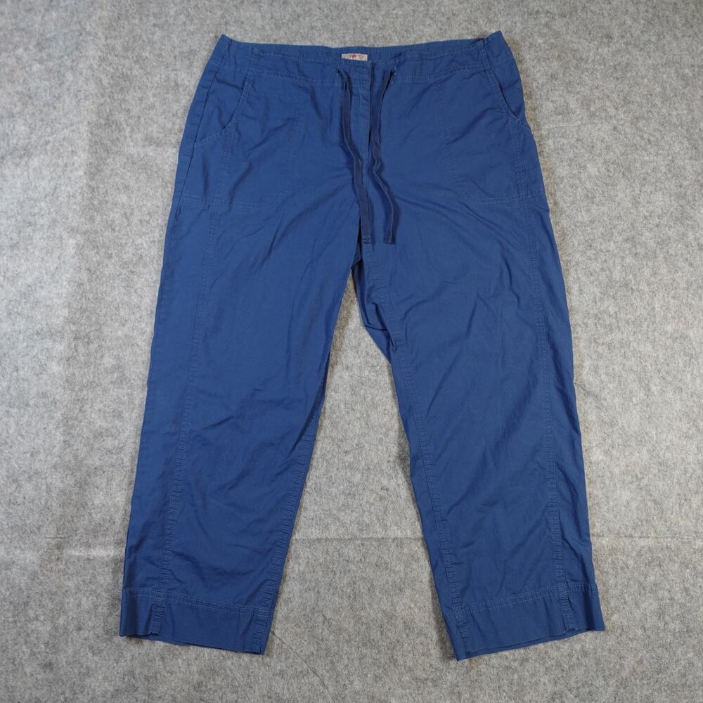 J. Jill Pants Womens 12 Stretch Cargo Ankle Cropped Casual Straight Leg Blue